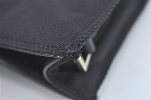 Authentic GUCCI Bamboo Tote Hand Bag Nylon Leather Black J1088