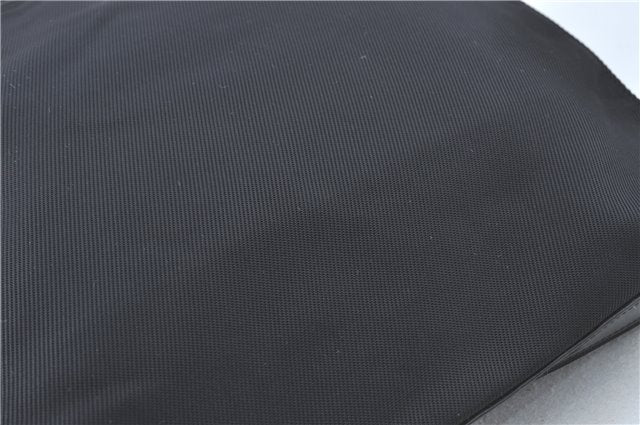 Authentic GUCCI Bamboo Tote Hand Bag Nylon Leather Black J1088