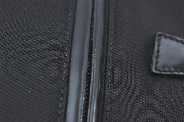 Authentic GUCCI Bamboo Tote Hand Bag Nylon Leather Black J1088