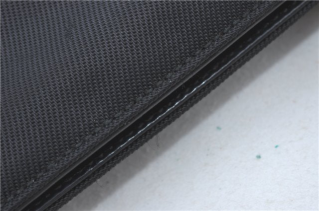 Authentic GUCCI Bamboo Tote Hand Bag Nylon Leather Black J1088