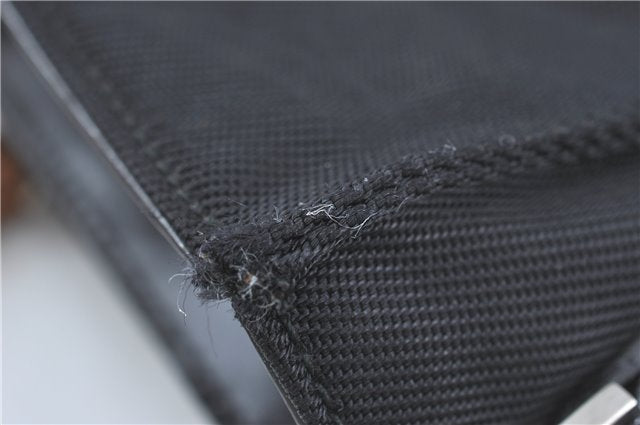 Authentic GUCCI Bamboo Tote Hand Bag Nylon Leather Black J1088