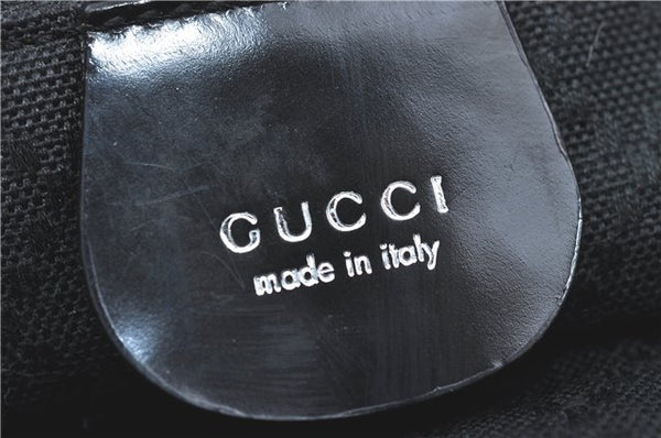 Authentic GUCCI Bamboo Tote Hand Bag Nylon Leather Black J1088