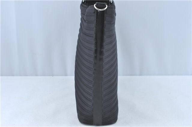 Authentic GUCCI Bamboo 2Way Shoulder Hand Bag Nylon Leather Black J1094