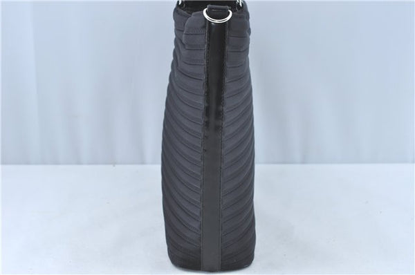 Authentic GUCCI Bamboo 2Way Shoulder Hand Bag Nylon Leather Black J1094