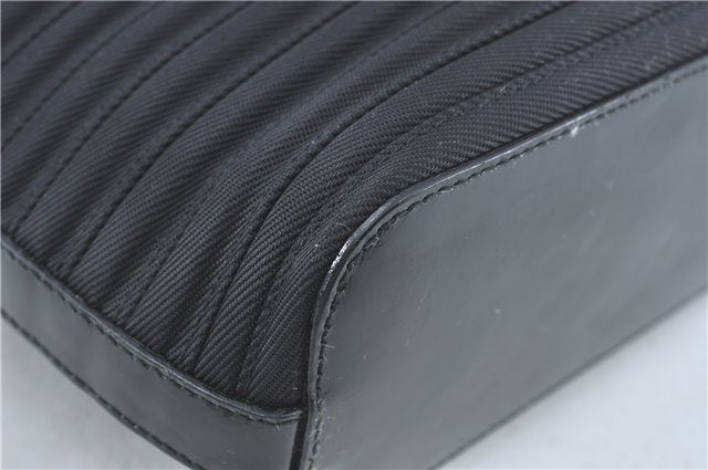 Authentic GUCCI Bamboo 2Way Shoulder Hand Bag Nylon Leather Black J1094