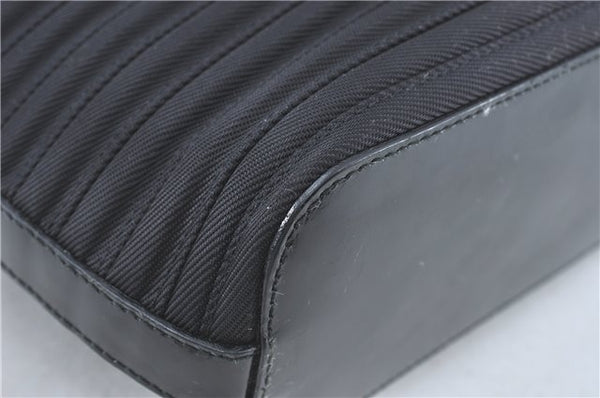 Authentic GUCCI Bamboo 2Way Shoulder Hand Bag Nylon Leather Black J1094