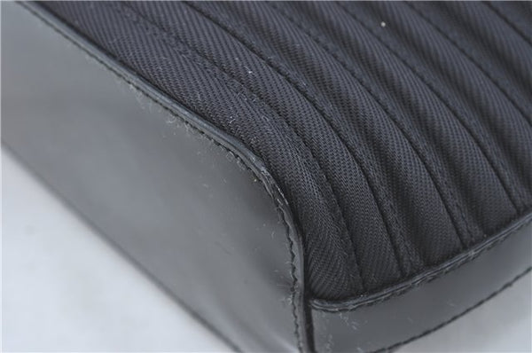 Authentic GUCCI Bamboo 2Way Shoulder Hand Bag Nylon Leather Black J1094