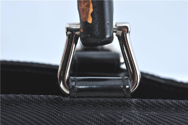 Authentic GUCCI Bamboo 2Way Shoulder Hand Bag Nylon Leather Black J1094