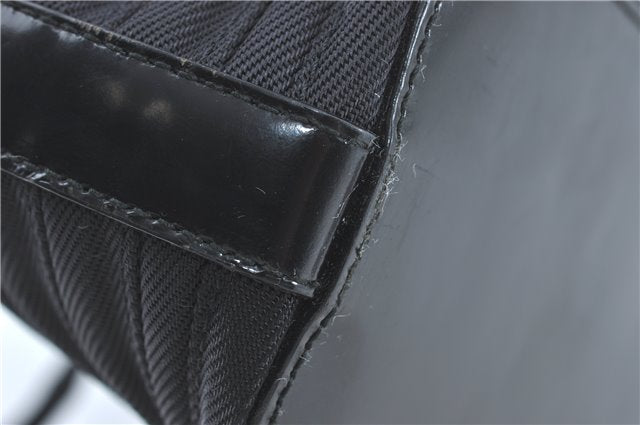 Authentic GUCCI Bamboo 2Way Shoulder Hand Bag Nylon Leather Black J1094