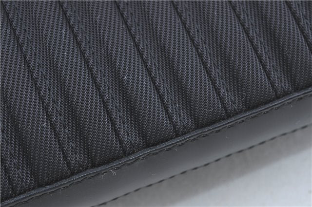 Authentic GUCCI Bamboo 2Way Shoulder Hand Bag Nylon Leather Black J1094