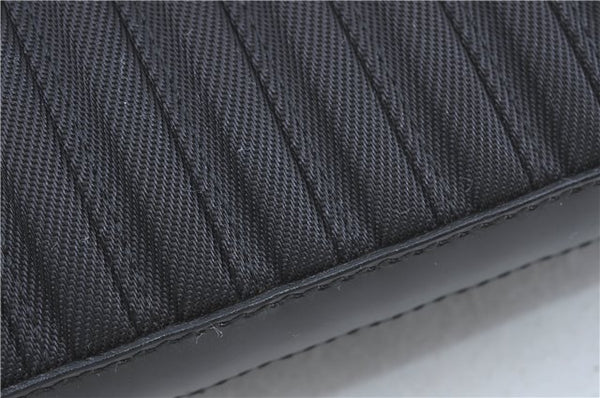 Authentic GUCCI Bamboo 2Way Shoulder Hand Bag Nylon Leather Black J1094