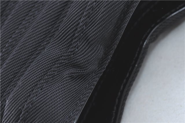 Authentic GUCCI Bamboo 2Way Shoulder Hand Bag Nylon Leather Black J1094