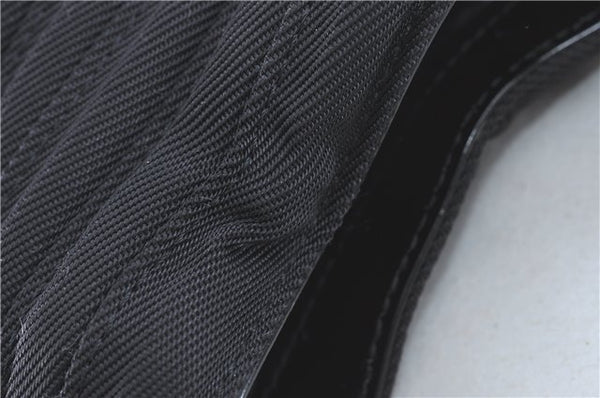 Authentic GUCCI Bamboo 2Way Shoulder Hand Bag Nylon Leather Black J1094