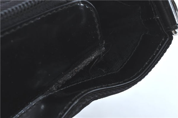 Authentic GUCCI Bamboo 2Way Shoulder Hand Bag Nylon Leather Black J1094