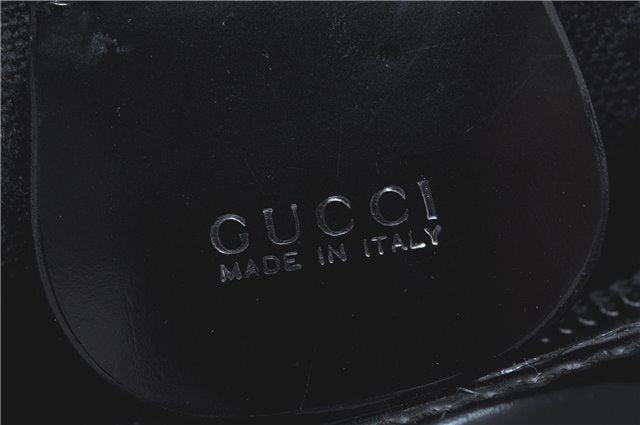 Authentic GUCCI Bamboo 2Way Shoulder Hand Bag Nylon Leather Black J1094