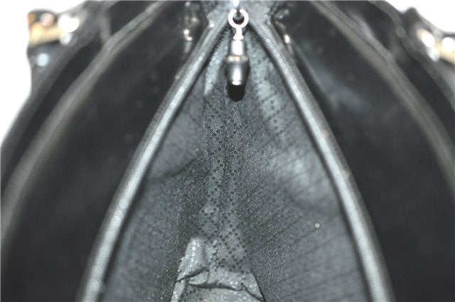 Authentic GUCCI Bamboo 2Way Shoulder Hand Bag Nylon Leather Black J1094