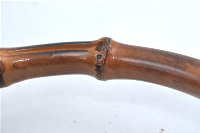 Authentic GUCCI Bamboo 2Way Shoulder Hand Bag Suede Leather Black J1095