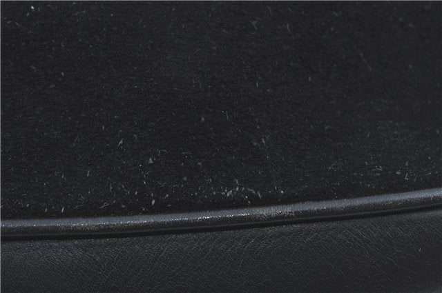 Authentic GUCCI Bamboo 2Way Shoulder Hand Bag Suede Leather Black J1095