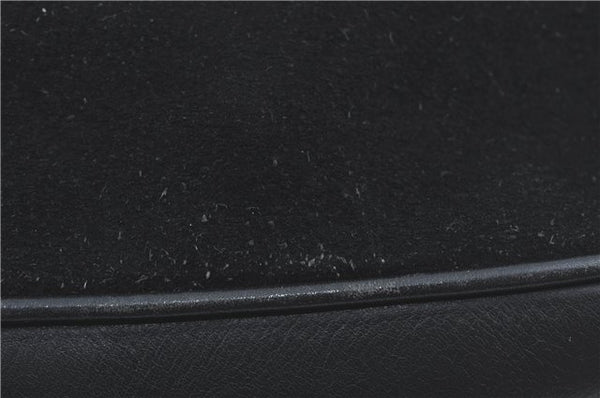 Authentic GUCCI Bamboo 2Way Shoulder Hand Bag Suede Leather Black J1095