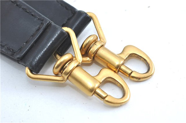 Authentic GUCCI Bamboo 2Way Shoulder Hand Bag Suede Leather Black J1095