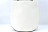 Authentic CELINE Hand Bag Purse Leather White Black J1096