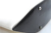 Authentic CELINE Hand Bag Purse Leather White Black J1096