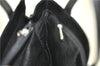 Authentic CELINE Hand Bag Purse Leather White Black J1096