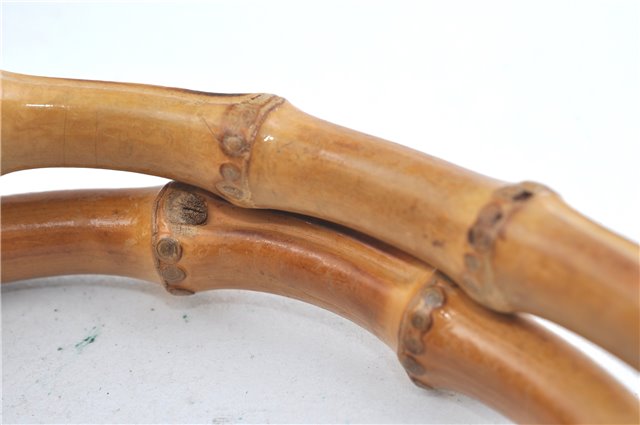 Authentic GUCCI Bamboo Tote Hand Bag Nylon Leather Black J1097