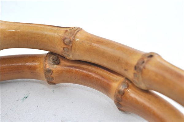 Authentic GUCCI Bamboo Tote Hand Bag Nylon Leather Black J1097