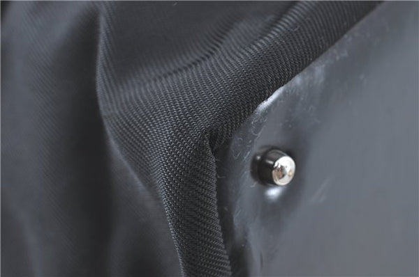 Authentic GUCCI Bamboo Tote Hand Bag Nylon Leather Black J1097