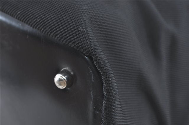 Authentic GUCCI Bamboo Tote Hand Bag Nylon Leather Black J1097