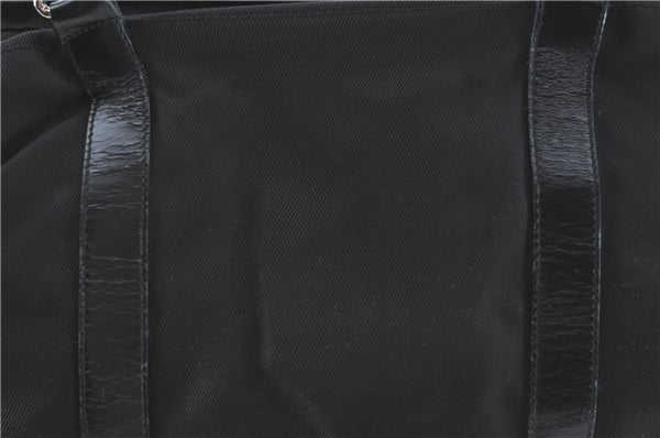 Authentic GUCCI Bamboo Tote Hand Bag Nylon Leather Black J1097