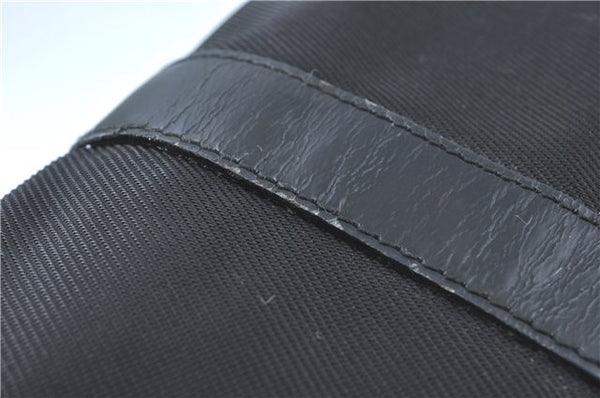 Authentic GUCCI Bamboo Tote Hand Bag Nylon Leather Black J1097