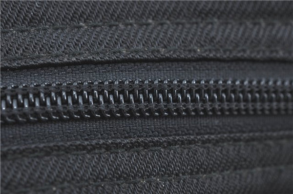 Authentic GUCCI Bamboo Tote Hand Bag Nylon Leather Black J1097