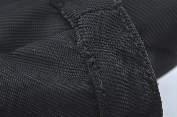 Authentic GUCCI Bamboo Tote Hand Bag Nylon Leather Black J1097