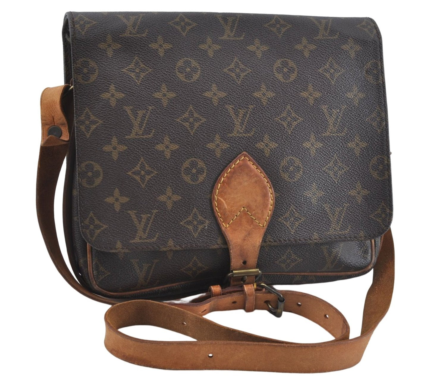 Auth Louis Vuitton Monogram Cartouchiere GM Shoulder Cross Bag M51252 LV J1101