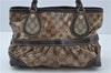 Authentic GUCCI Jumbo GG Crystal Hand Tote Bag PVC Leather 223964 Brown J1104