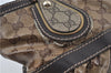 Authentic GUCCI Jumbo GG Crystal Hand Tote Bag PVC Leather 223964 Brown J1104