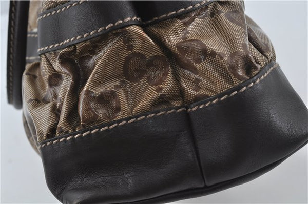Authentic GUCCI Jumbo GG Crystal Hand Tote Bag PVC Leather 223964 Brown J1104