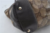 Authentic GUCCI Jumbo GG Crystal Hand Tote Bag PVC Leather 223964 Brown J1104
