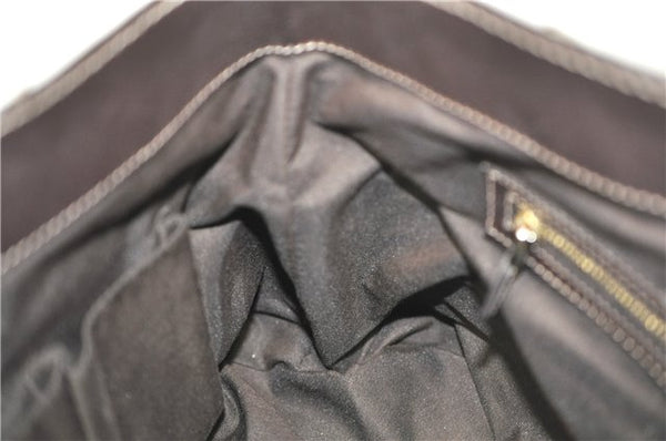 Authentic GUCCI Jumbo GG Crystal Hand Tote Bag PVC Leather 223964 Brown J1104