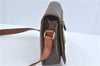 Authentic CELINE Macadam Blason Shoulder Cross Body Bag PVC Leather Brown J1105
