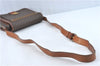 Authentic CELINE Macadam Blason Shoulder Cross Body Bag PVC Leather Brown J1105