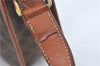 Authentic CELINE Macadam Blason Shoulder Cross Body Bag PVC Leather Brown J1105