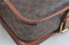 Authentic CELINE Macadam Blason Shoulder Cross Body Bag PVC Leather Brown J1105