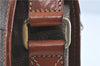 Authentic CELINE Macadam Blason Shoulder Cross Body Bag PVC Leather Brown J1105