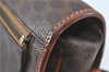 Authentic CELINE Macadam Blason Shoulder Cross Body Bag PVC Leather Brown J1105