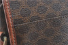 Authentic CELINE Macadam Blason Shoulder Cross Body Bag PVC Leather Brown J1105
