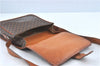 Authentic CELINE Macadam Blason Shoulder Cross Body Bag PVC Leather Brown J1105