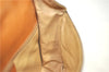 Authentic CELINE Macadam Blason Shoulder Cross Body Bag PVC Leather Brown J1105